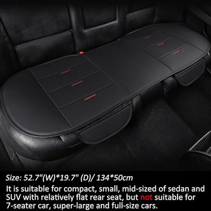 West Llama Bottom Seat Covers, Include 1 Pair Front Seat Protector and 1 Rear Seat Cover, Universal PU Leather Seat Covers for 90% Cars (Black)