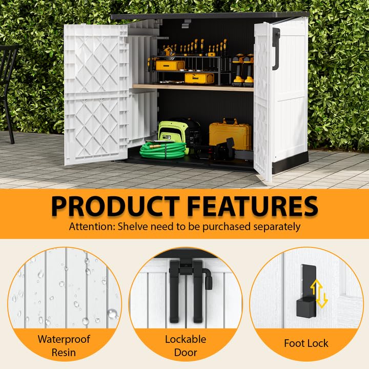 Outdoor Storage Cabinet 36 Cu Ft with Lockable Doors