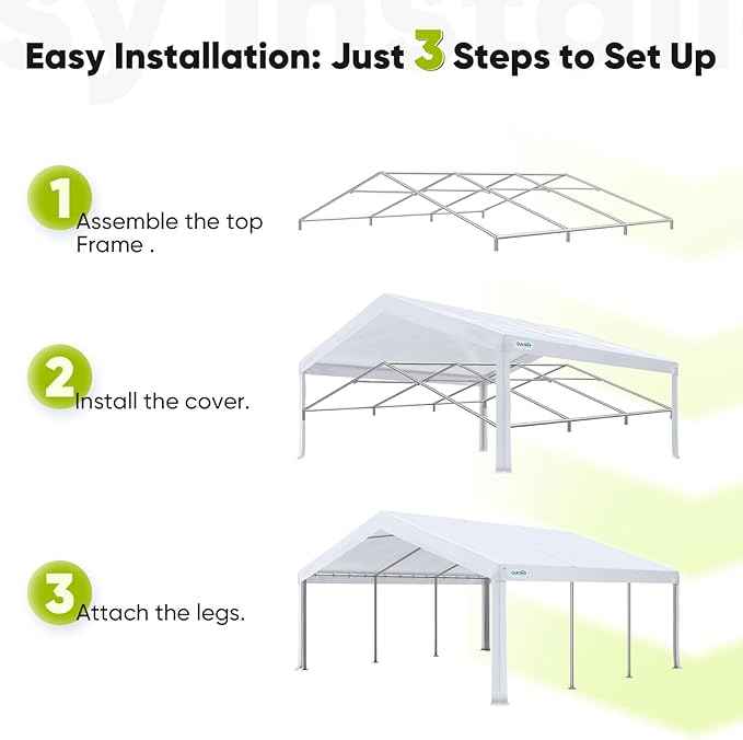 Quictent 20x20ft Party Tent Heavy Duty Outdoor Canopy Tent Carport Wedding Event Shelter BBQ Wedding Tents for Parties with Storage Bags(Mesh)