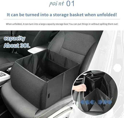 Car Storage Box for Tesla Model 3 Highland 2024 2025, Foldable Lumbar Cushion Waterproof Large Capacity 30L Organizer Travel Accessories
