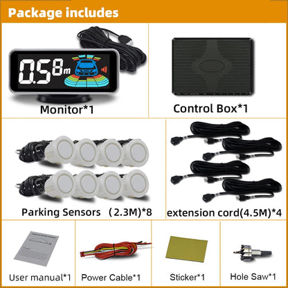 Car Parking Sensors Kit Reverse Radar parktronic System Auto Electronics Vehicle Back Assistant Reverse 8 Sensor