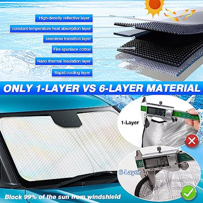 Windshield Sun Shade for Jeep Wagoneer Accessories 2022