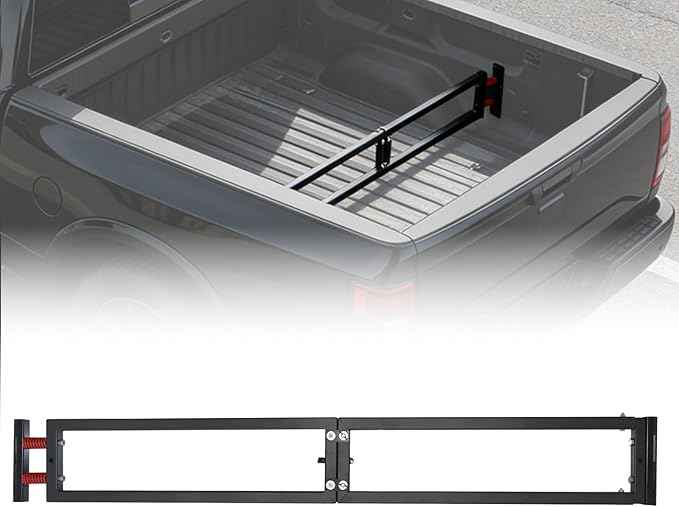 Universal Truck Bed Divider Compatible with Chevy Silverado GMC Sierra Ford Pickup Truck Beds Adjustable Foldable Cargo Organizer Manager No Drilling