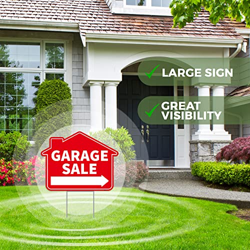 2PC Garage Sale Yard Sign with Stakes (2 Count)