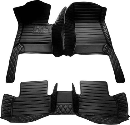 SARAHS Customized car Floor mats -Suitable for 99% of Cars, SUVs, and Trucks - car Pads to Protect Vehicle Interior Floor Accessories (Black Double Splicing)