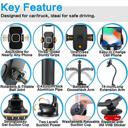 Solid Car Truck Phone Mount Holder with 14