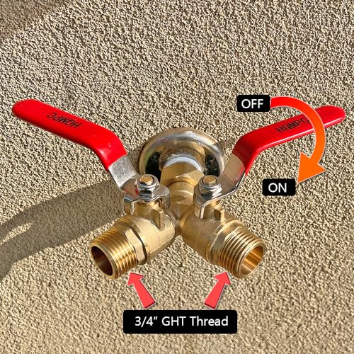 Garden Hose Y Valve Splitter Brass Hose Splitter With Stainless Steel Long Handle Brass Garden Hose Adapter 2 Way Y Valve 3