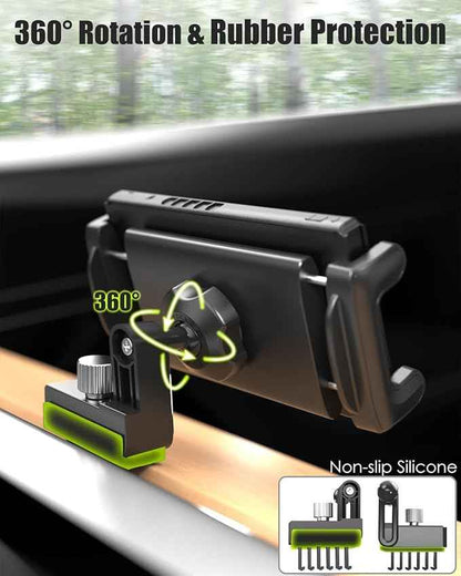 Charchendo Car Game Consoles Mount for Tesla Model Y/3, Air Vent Holder for Switch Tablet Phone with Anti-Drop Shake Road Trip Essentials Compatible with Switch, iPad 12.9, Phones More Devices 4-13''