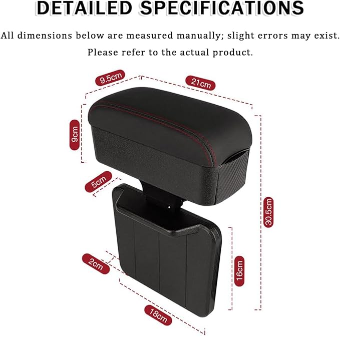 Car Armrest Storage Box Organizer for Tesla Model 3 2017–2025, Forearm Wrist Support Adjustable Center Console Armrest Pad Car Seat Gap Filler Organizer