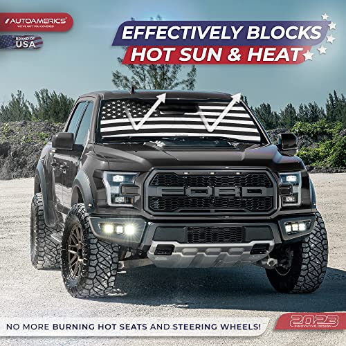 Truck Windshield Sun Shade with Storage Pouch & Anti