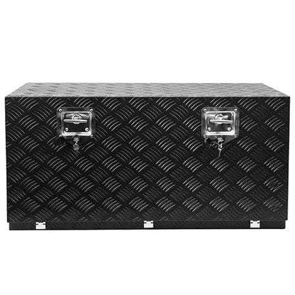 36 Inch Heavy Duty Aluminum Tool Box - Waterproof Square Truck Storage Organizer Chest for Pickup Truck Bed, RV Trailer - T-Handle Lock and Keys Included