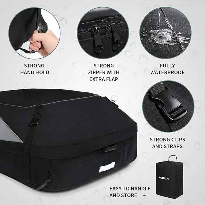 Roof Top Carrying Bags, 25 Cubic Feet Waterproof Rooftop Cargo Carrier + 6 Door Hooks Suitable for All Vehicle with/Without Rack