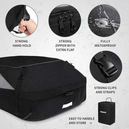 Roof Top Carrying Bags, 25 Cubic Feet Waterproof Rooftop Cargo Carrier + 6 Door Hooks Suitable for All Vehicle with/Without Rack