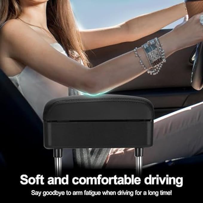 Car Armrest Storage Box for Tesla Model 3 2017 2018 2019 2020 2021 2022 2023, Adjustable Arm Rest Pads Comfort Extender Center Console Cover Arm Relaxation Support Mat
