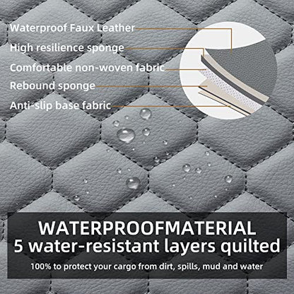 Leather Car Seat Covers Front 2PC Waterproof Universal Fit Gray