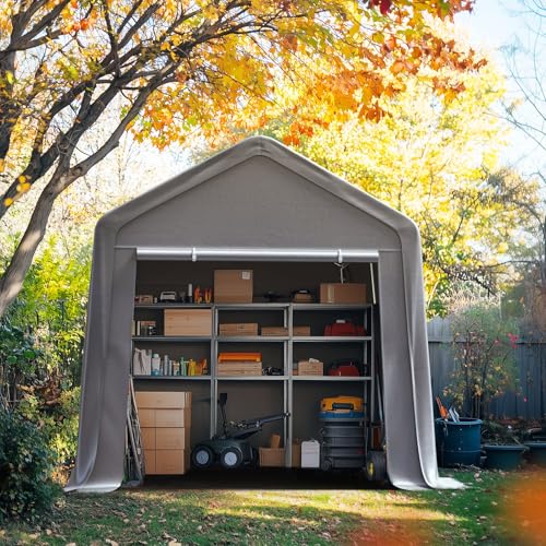 8x12FT Long Storage Shed Kayak Shelter with Roll