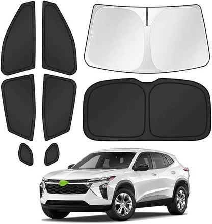 Sunshades for 2024 2025 2026 Chevrolet/Chevy Trax Accessories Windshield Sun Shade Side Rear Window Shade Cover Sun Visor Shield Privacy Protection for Camping Keep Vehicle Cool Black 8PCS