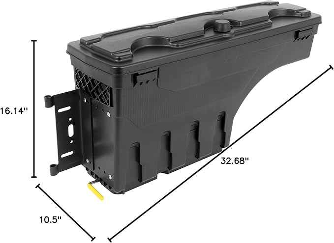 SCITOO Truck Bed Tool Box for Dodge Ram 1500/2500/3500 2002-2010 for Dodge Ram 3500 2010-2018 Left Driver Side,Multi-Compartment Dividers Organized Storage,Heavy Duty & No-Drill Installation
