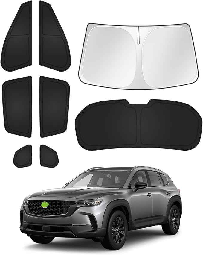Sunshades for Mazda CX-50 2023-2025 2026 CX50 Accessories Windshield Sun Shade Side Rear Window Shade Cover Sun Visor Shield Privacy Protection for Camping Keep Vehicle Cool Black 8PCS