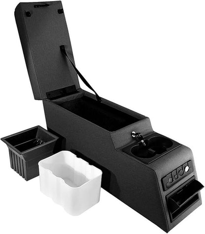 Rugged Ridge Center Console for Jeep CJ/Wrangler YJ | Vinyl, Black Denim | 13102.15 | Fits 1976-1995 Jeep CJ & Wrangler YJ