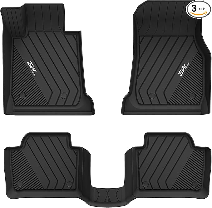 3W Floor Mats Fit for 2012-2018 BMW F30 3 Series 320i 328d 328i 330e 330i 335i 340i RWD & Sedan, TPE All Weather Custom Fit Floor Liner for 3 Series Full Set Car Mats (NOT for 335is & GT & X-Drive)