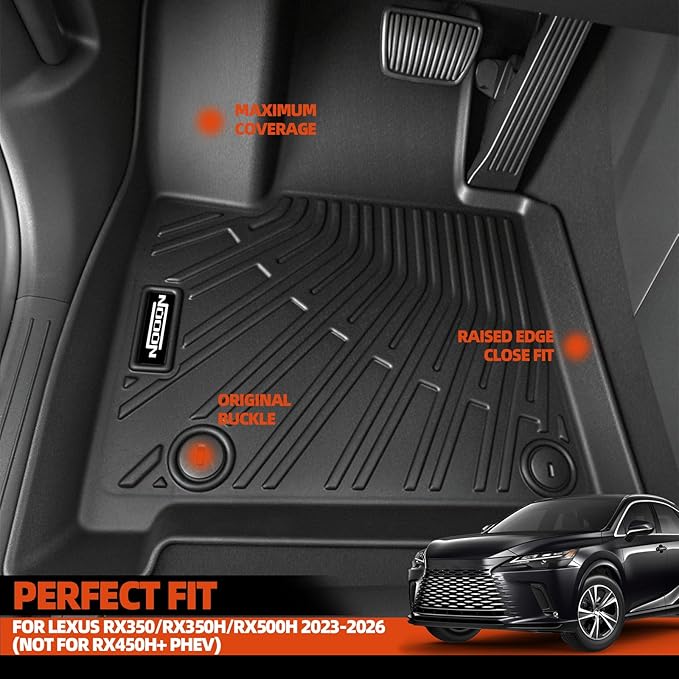 Custom Fit Floor Mats for Lexus RX350/RX350H/RX500h(NOT for RX450h+ PHEV) 2023-2026, All Weather TPE Floor Liners with Trunk Mat & Backrest Protectors, Odorless Full Set Interior Accessories