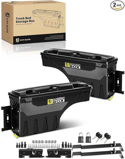 YHTAUTO Set of 2 Truck Bed Storage Tool Box Lockable Case Replacement for 2004-2012 Chevrolet Colorado GMC Canyon Driver and Passenger Side