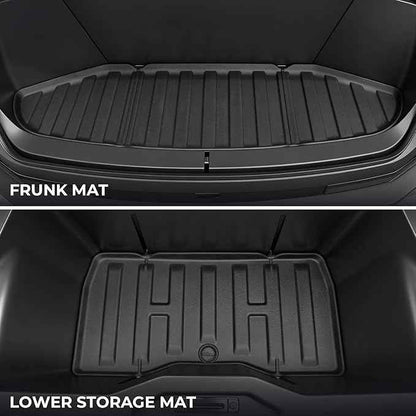 Floor Mats for Tesla Cybertruck 2023-2026, All Weather Floor Mats Truck Bet Mat Frunk Cargo Liner Accessories, Full Coverage Set
