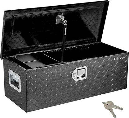 Garvee 30 Inch Truck Bed Tool Box, Heavy Duty Aluminum Pickup Tool Chest with Sliding Shelf, Waterproof & Rust-Resistant Storage Organizer for Truck, RV, Trailer, Black