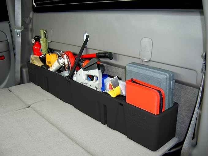 DU-HA 10013 Black Behind the Seat Storage for 00-07 Chevrolet Silverado and GMC Sierra Heavy Duty Crew Cab