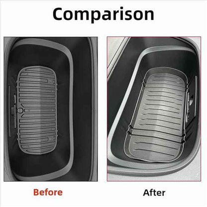 Compatible For Tesla Model Y Juniper 2025 Launch 2026 Front Trunk Mat Partition Board TPE Frunk Protector Cushion Organizer Storage Box(MY Juniper 2)