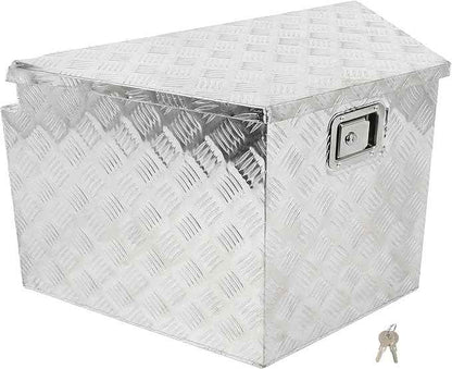 SCITOO 33 Inch Diamond Plate Truck Bed Tool Box,Aluminum Heavy Duty Crossover Storage for Most Full Size Pickups,Lockable Weatherproof Chest,Fits 33" Truck Beds,Easy Access to Load and Unload