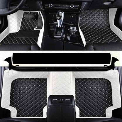 Custom Making Car Floor Mats Compatible with Audi BMW Mercedes-Benz Toyota Lexus Honda Infiniti Nissan Hyundai Kia All Models 2005-2026 (Light Gray and Black White)