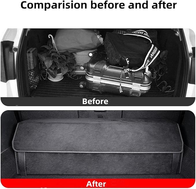 Folding Car Trunk Organizer Compatible For Tesla Model 3 X S Y Leather Big Capacity Storage Box Detachable Partition Car Trunk Storage