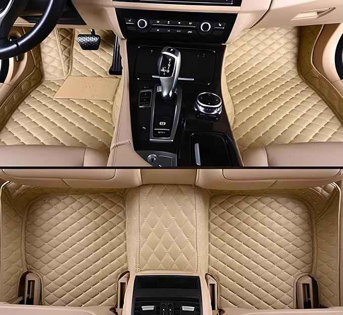 SARAHS Customized car Floor mats -Suitable for 99% of Cars, SUVs, and Trucks - car Pads to Protect Vehicle Interior Floor Accessories (Beige)