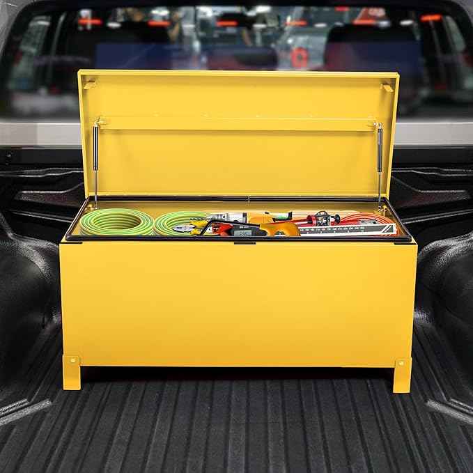 36" Steel Truck Tool Box, Heavy Duty Jobsite Tool Chest, Truck Bed Storage Organizer, Jobsite Box for Pickup Trucks, RV & Trailer, 36 * 19 * 15 Inch