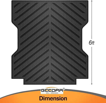 GEEDAR Heavy Duty Rubber Truck Bed Mat for 2024-2026 Toyota Tacoma 6ft Long Bed, Tacoma Accessories, compatiable with Toyota Tacoma Truck Bed Mat Liner, Black