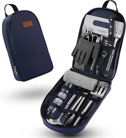 Camping Cookware Storage Bag - Camping Cooking Utensils Set Bag Camping Tool Portable Storage Bag Suitable for Knife, Fork, Spoon, Chopping Board, Chef's Knife,Kitchenware Storage