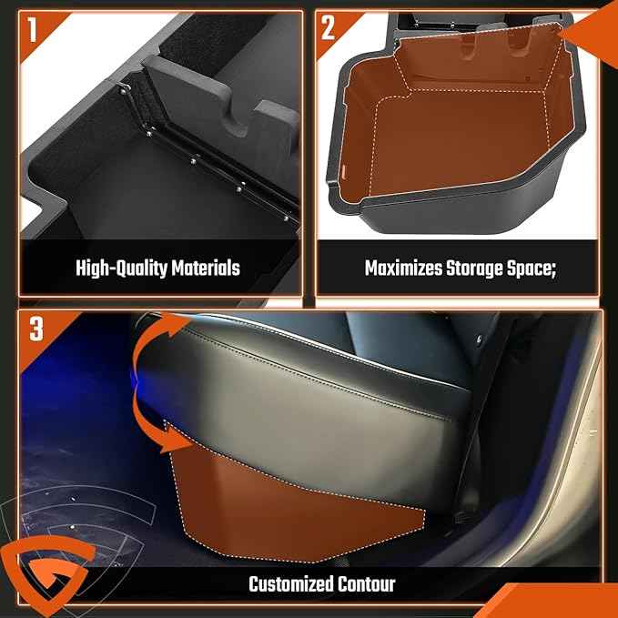 GEARLAST Underseat Storage, Real Under Seat Organizer Compatible with Chevy Silverado 1500 & 2500HD/3500HD Crew Cab 2014-2019 Real Under Seat Organizer