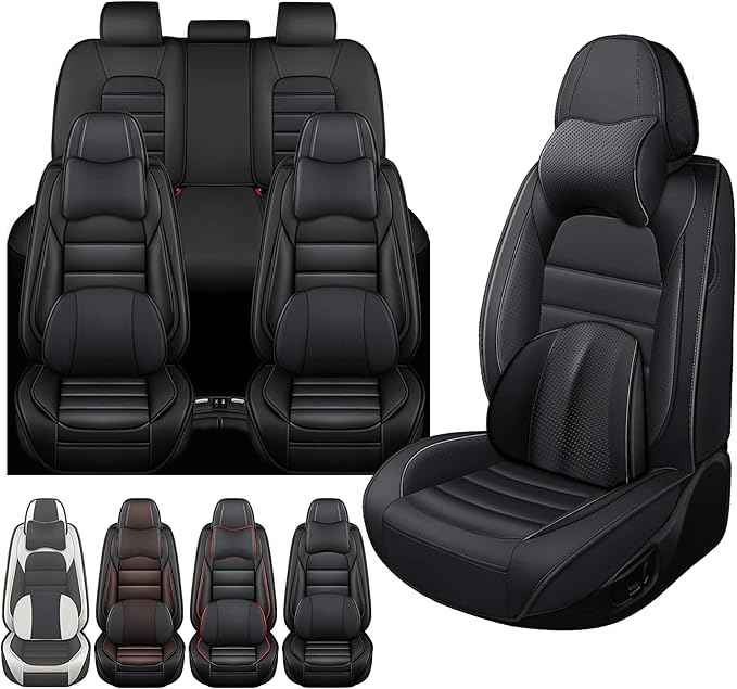 Car Seat Cover Fit for Nissan Frontier 2005-2026 Waterproof Seat Covers,Nappa Faux Leather Breathable and Comfortable,Car Seat Protector Car Interior Accessories (Full Set) Black