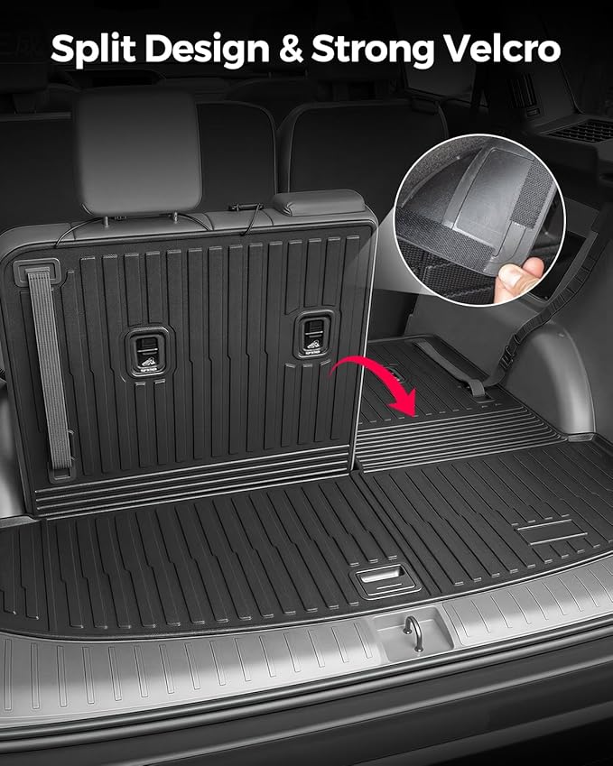 DiffCar® Cargo Mat for Hyundai Palisade 2026 (Fit 7/8 Seats), All Weather TPE Car Accessories Interior for Palisade 2026 Trunk Liner with Backrest Mat (Hybrid & Gas), Back Seat Cover Protector