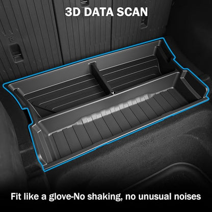 Hidden Trunk Organizer Tray for Tesla Model Y 2019-2026, Custom-Fit Rear Underfloor Storage Box, Durable ABS Compartment for Tools, Emergency Gear & Cleaning Supplies, Quick Access