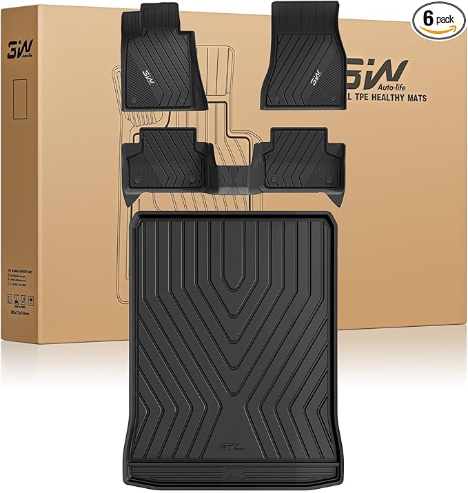 3W Floor Mats & Cargo Liner Fit for BMW 5 Series G30 2017-2023 All Weather TPE Floor Liner Custom Fit for BMW G30 5 Series 520i 530i 535i 540i 540d 550i Full Set Car Accessories (Not for GT & 530e)