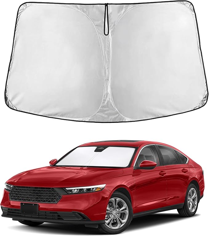EcoNour Windshield Sun Shade Compatible for Honda Accord 2023–2026 | Sedan Front Window Sun Visor Protector | Foldable UV & Heat Blocking Sunshade | Keeps Interior Cool & Protected