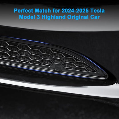 Grille Mesh Inserts for New Tesla Model 3 Highland Front Air Inlet Vent Grille Cover Replacement for Tesla Model 3 2024 2025 Accessories (Not fit with Front Camera Version)