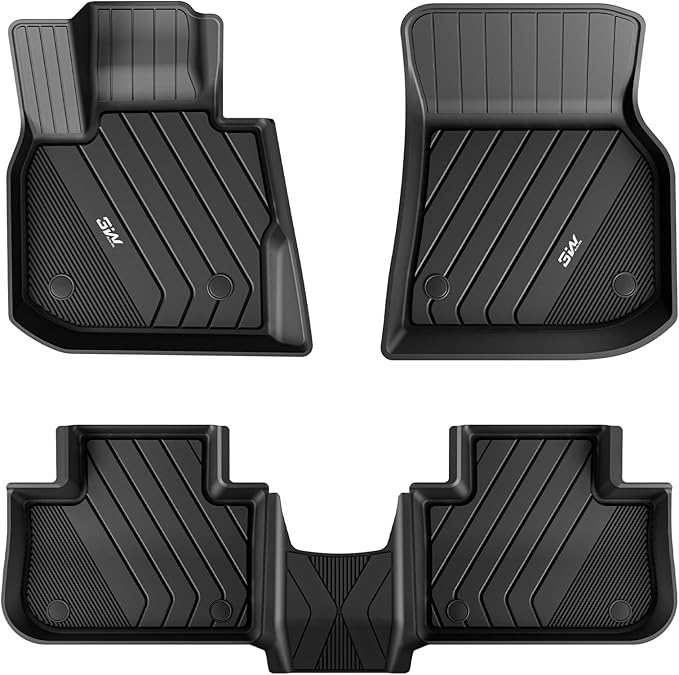 3W Floor Mats & Detachable Carpet Fit for 2018-2024 BMW X3 Floor Mats & 2019-2025 X4,Floor Liner for X3 30i M40i 30e M, X4 M M40i xDrive30i, Full Set Car Mats, Double Layer TPE All-Weather Accessories