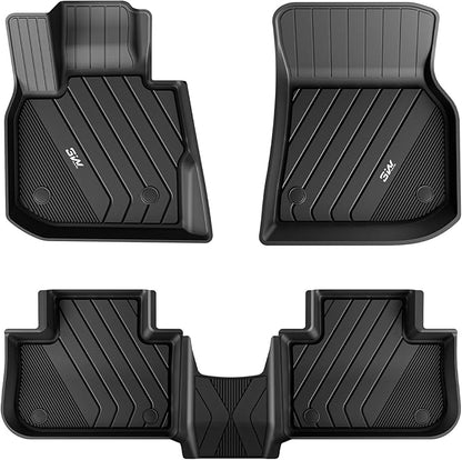 3W Floor Mats & Detachable Carpet Fit for 2018-2024 BMW X3 Floor Mats & 2019-2025 X4,Floor Liner for X3 30i M40i 30e M, X4 M M40i xDrive30i, Full Set Car Mats, Double Layer TPE All-Weather Accessories
