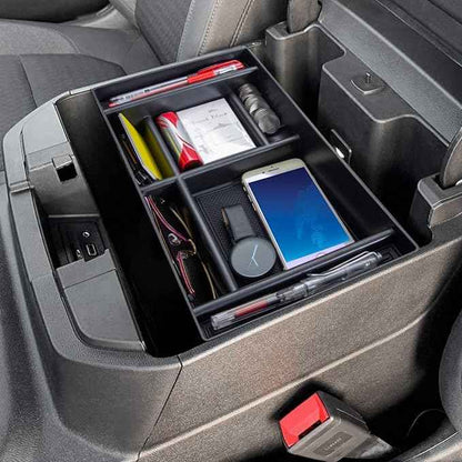 PIMCAR Center Console Organizer for 2019-2022 Chevy Silverado 1500/GMC Sierra 1500 & 2020-2023 Silverado/Sierra 2500HD/3500HD | Full Console Bucket Seats Only | Black Interior Trim Accessory