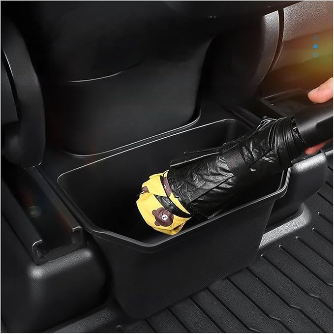 NanDeZ Compatible For Tesla Model Y 3 2022 2023 TPE Rear Center Console Storage Box Car Console Organzier Tray Case Trash Can Car Accessories, Black