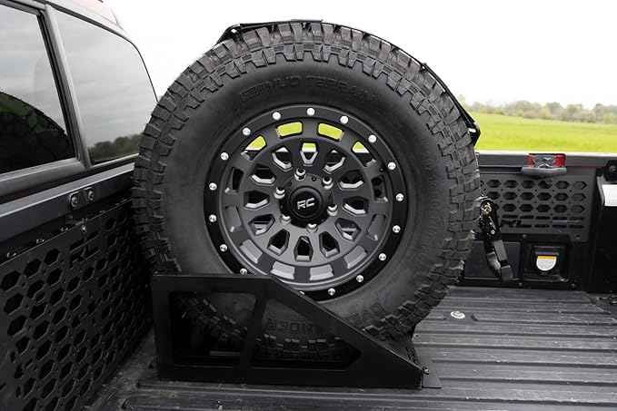 Rough Country Universal Bed Mount Spare Tire Carrier for Pickup Trucks - Fits Tires 33" to 40"
